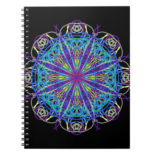 Kaleidoscope Mandala Art Joyful Colours Notebook (Front)