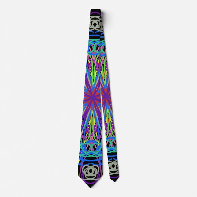 Kaleidoscope Mandala Art Joyful Colours Tie (Front)