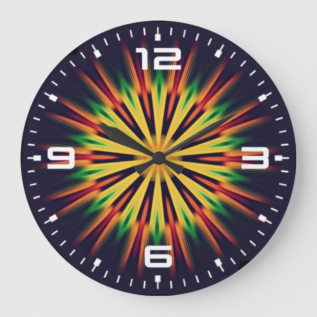 Kaleidoscope Mandala Flower-21855 Large Clock (Front)