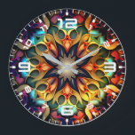 Kaleidoscope Mandala Flower Design-23091 Large Clock<br><div class="desc">Kaleidoscope Mandala Flower Design-23091</div>