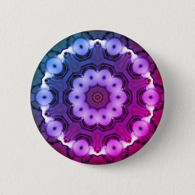 Kaleidoscope Mandala in Hungary: ViceCity rmx Ed. 6 Cm Round Badge (Front)