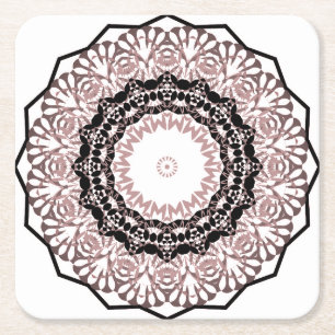 Kaleidoscope , mandala square paper coaster