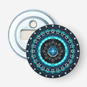Kaleidoscope Mandala with Black Background Bottle Opener