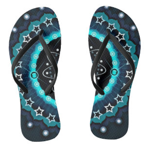 Kaleidoscope Mandala with Black Background  Jandals