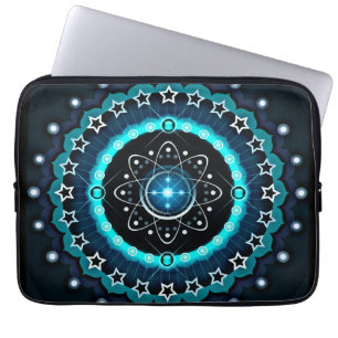 Kaleidoscope Mandala with Black Background Laptop Sleeve