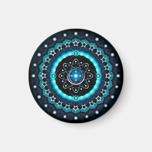 Kaleidoscope Mandala with Black Background  Magnet