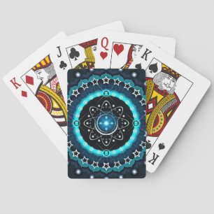 Kaleidoscope Mandala with Black Background  Playing Cards