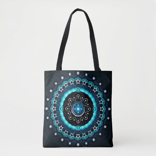 Kaleidoscope Mandala with Black Background  Tote Bag (Front)