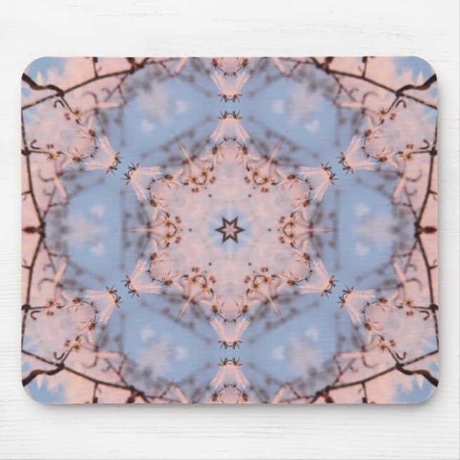 Kaleidoscope Morning Blue & Frost Pink Mouse Pad (Front)