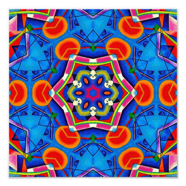 Kaleidoscope multicolored oil painting photo print (Front)