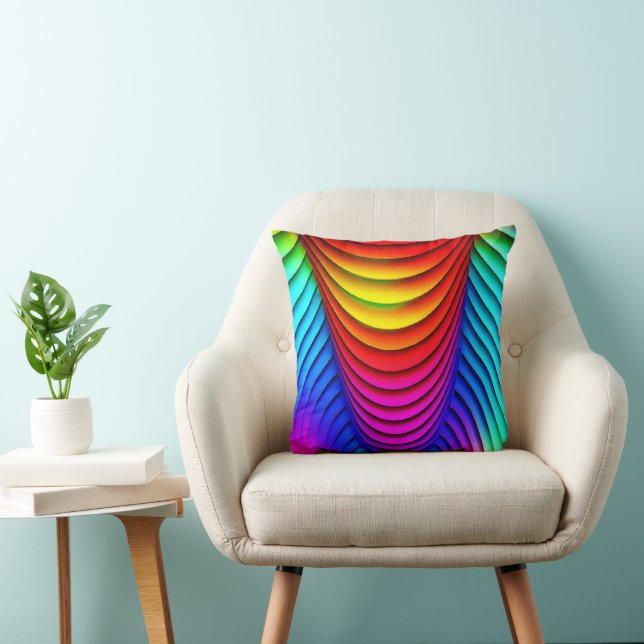 Kaleidoscope of Colours 3D Pattern Cushion (Chair)