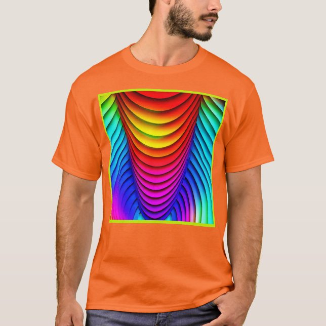 Kaleidoscope of Colours 3D Pattern T-Shirt (Front)