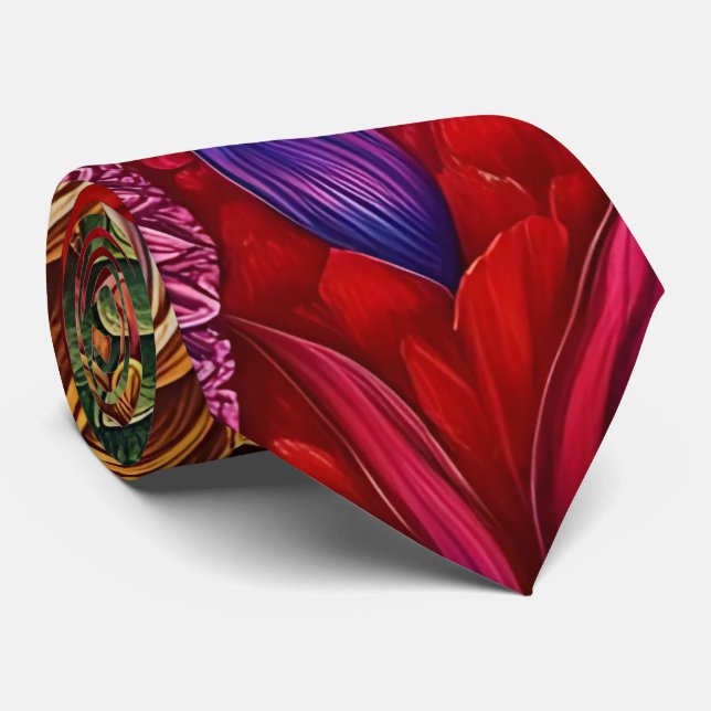 Kaleidoscope of Colours Floral Neck Tie (Rolled)