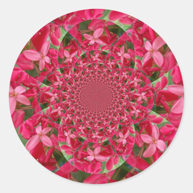 Kaleidoscope of Crimson: Blood Milkweed Flower Art Classic Round Sticker (Front)