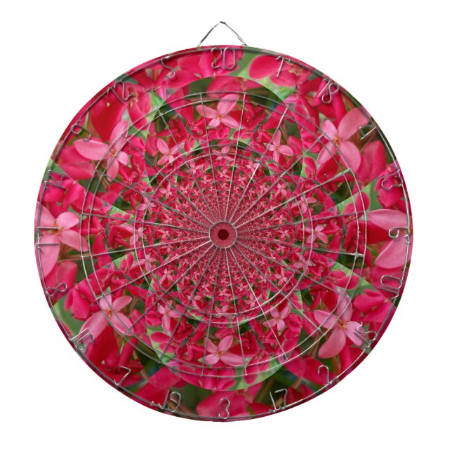 Kaleidoscope of Crimson: Blood Milkweed Flower Art Dartboard (Front)