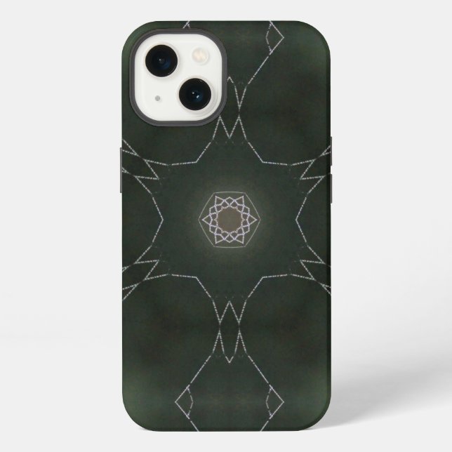 Kaleidoscope of Dew Star Black Background iPhone Case (Back)