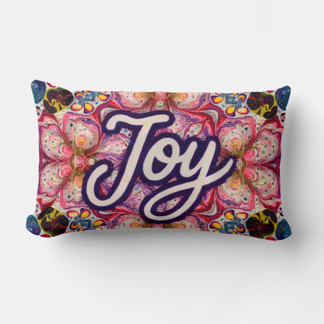 Kaleidoscope of Joy – Colorful Floral Art Pillow  (Front)