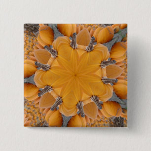 Kaleidoscope of Orange Pumpkins 15 Cm Square Badge