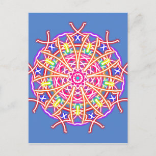 Kaleidoscope on Blue Postcard