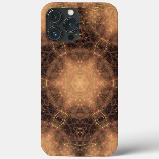 Kaleidoscope Orange Mist Black Background Case-Mate iPhone Case (Back)