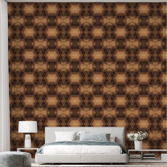 Kaleidoscope Orange Mist Black Background Wallpaper (Bedroom)