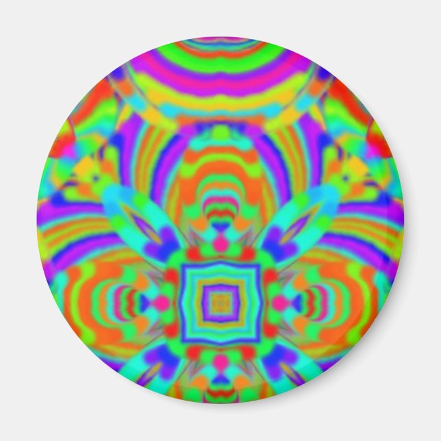 Kaleidoscope pattern neon graphic 1 magnet (Front)