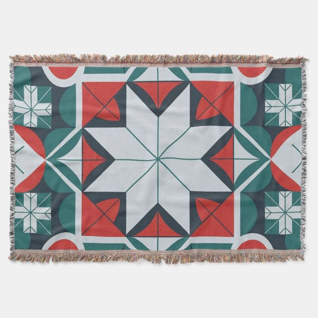 Kaleidoscope patterned throw blanket (Front)