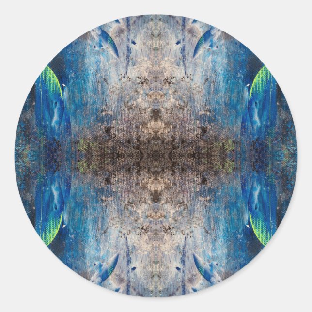 Kaleidoscope playfully abstract Mandala Classic Round Sticker (Front)