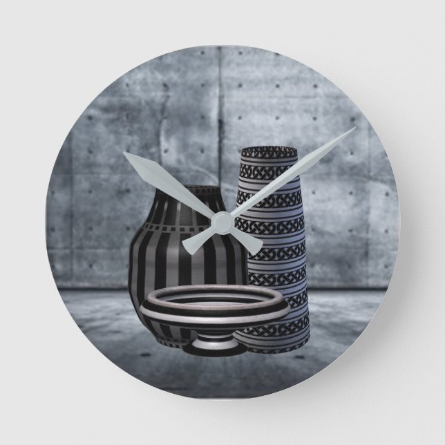 Kaleidoscope Prints Round Clock (Front)
