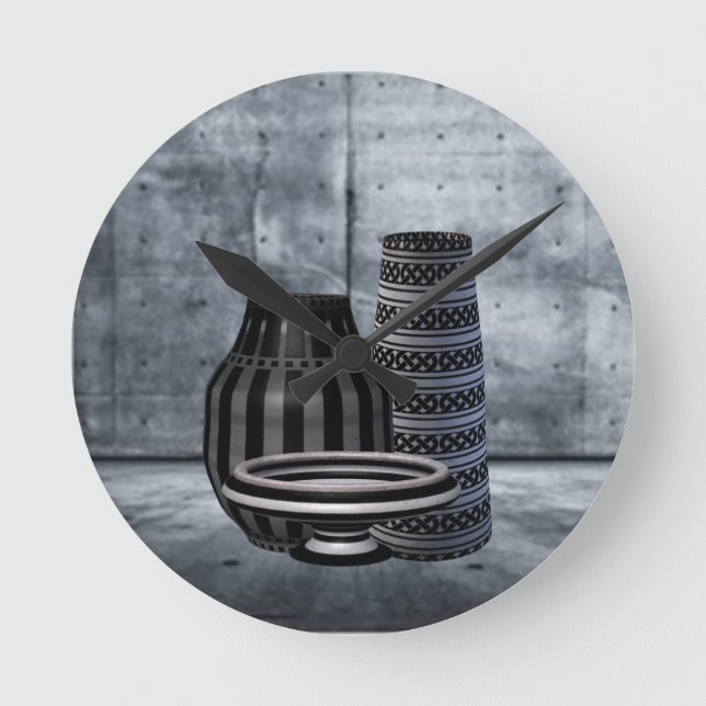 Kaleidoscope Prints Round Clock (Front)