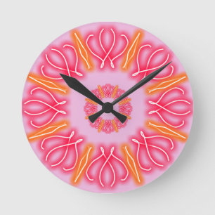 Kaleidoscope Prints Round Clock