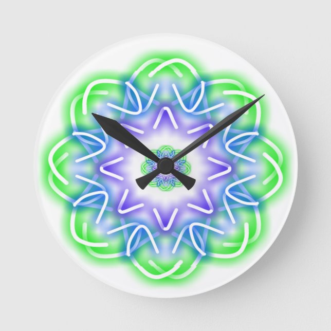 Kaleidoscope Prints Round Clock (Front)