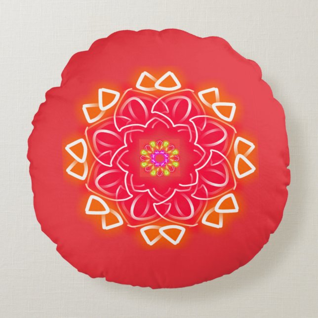 Kaleidoscope Prints Round Cushion (Front)