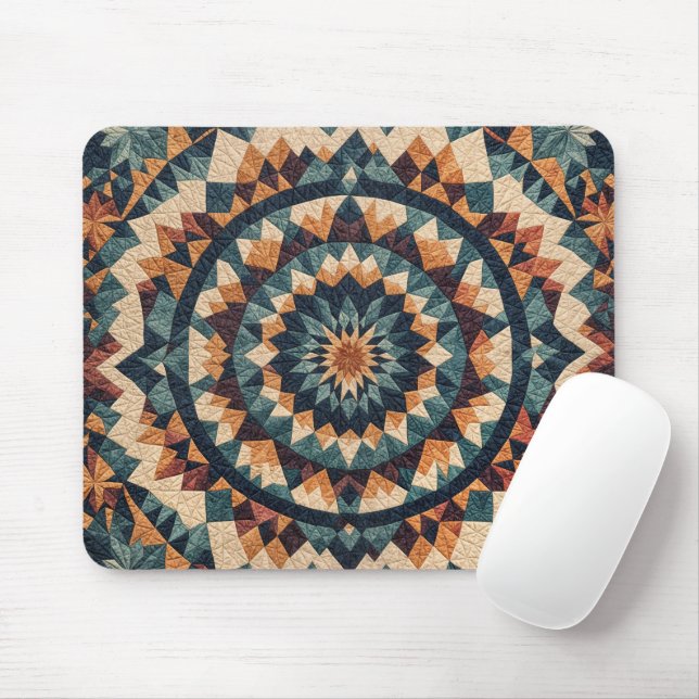 Kaleidoscope Quilt Pattern Mouse Pad (With Mouse)