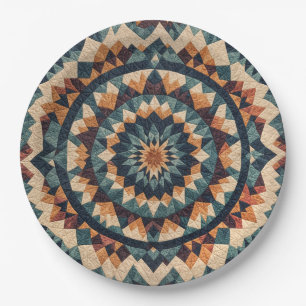 Kaleidoscope Quilt Pattern Paper Plate