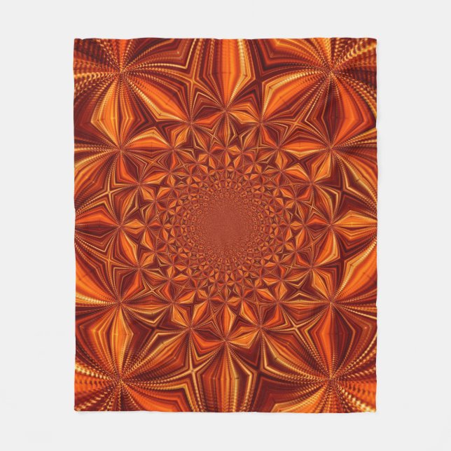 Kaleidoscope Red Digital Art Pattern-67546 Fleece Blanket (Front)