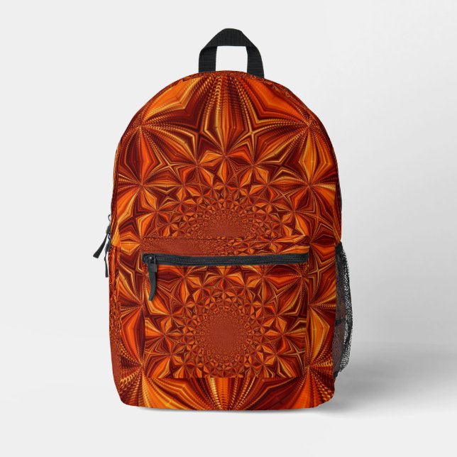 Kaleidoscope Red Digital Art Pattern-67546 Printed Backpack (Front)
