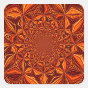 Kaleidoscope Red Digital Art Pattern-67546 Square Sticker