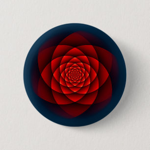 Kaleidoscope ROSE red + your idea 6 Cm Round Badge