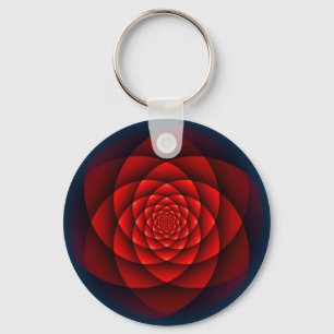 Kaleidoscope ROSE red + your idea Key Ring
