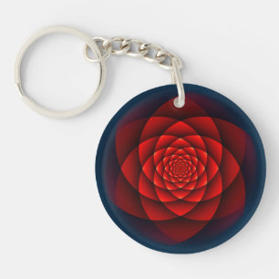 Kaleidoscope ROSE red + your idea Key Ring