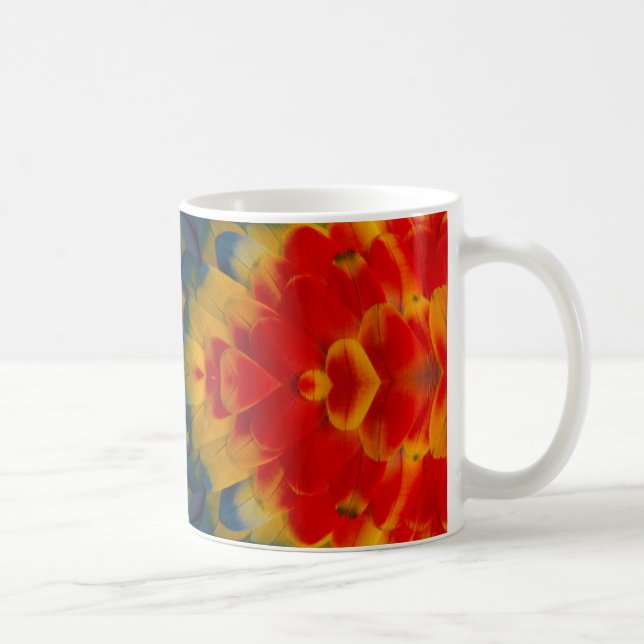 Kaleidoscope Scarlet Macaw design Coffee Mug (Right)