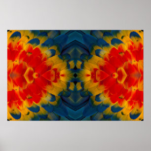 Kaleidoscope Scarlet Macaw design Poster