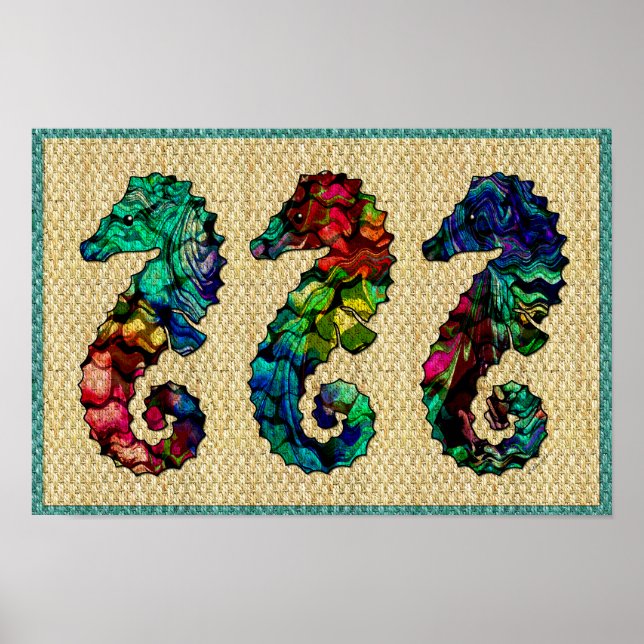 Kaleidoscope Sea Horses Poster Print (Front)