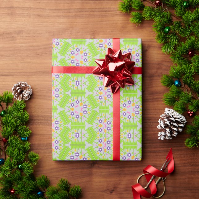 kaleidoscope seamless  floral pattern design wrapping paper (Holiday Gift)