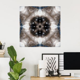 Kaleidoscope Siamese Cat Pattern with Blue Eyes Poster
