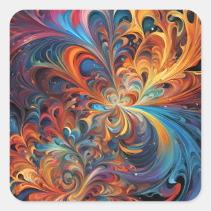 Kaleidoscope stars square sticker