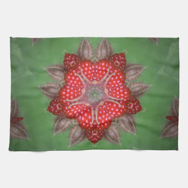 Kaleidoscope Strawberry Tea Towel (Horizontal)