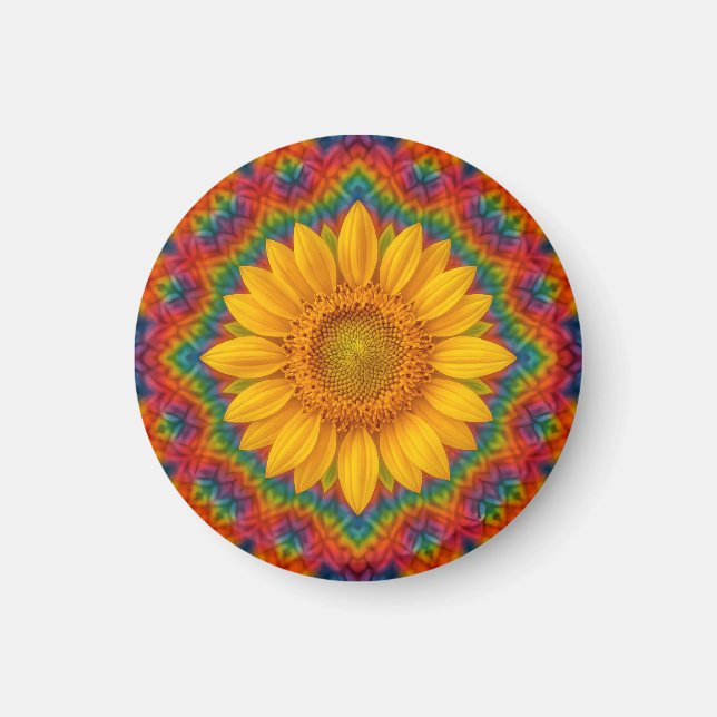 Kaleidoscope Sunflower  Magnet (Front)