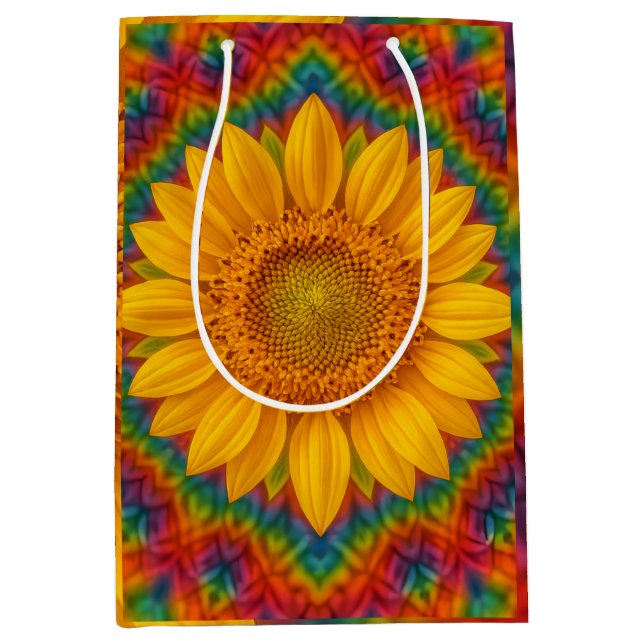 Kaleidoscope Sunflower  Medium Gift Bag (Front)